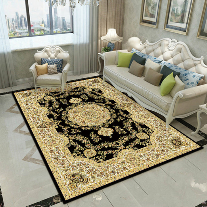 Lisslune | Nostalgia Floral Printed Rug Multicolor Synthetic Indoor Rug Non-Slip Backing Washable Rug for the Living Room