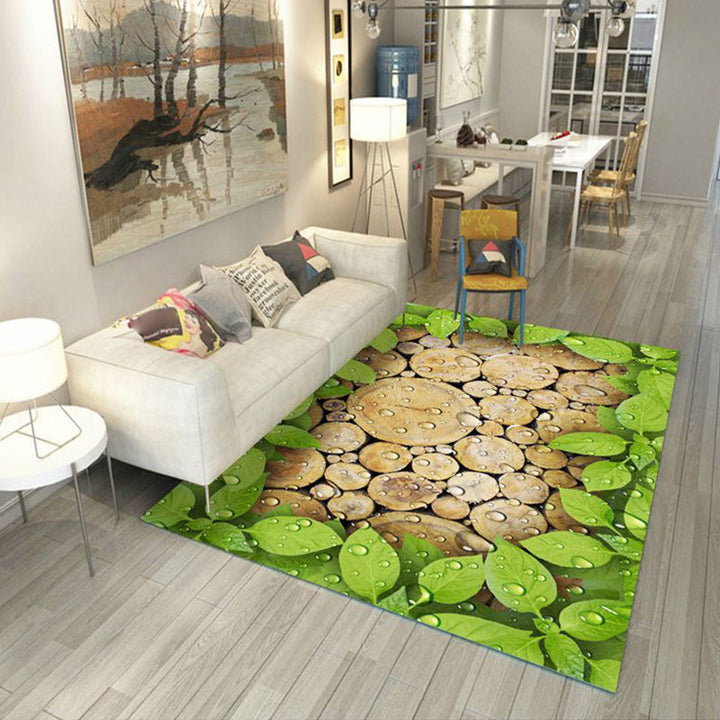 Lisslune | Multicolored floral print rug made of cotton blend Scandinavian rug Pet friendly Machine washable rug for parlor