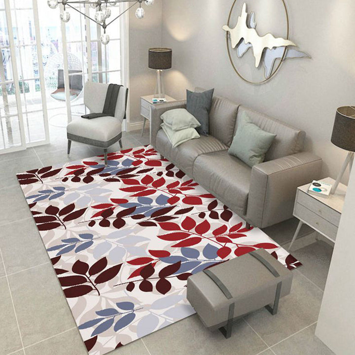 Lisslune | Multicolored floral print rug made of cotton blend Scandinavian rug Pet friendly Machine washable rug for parlor