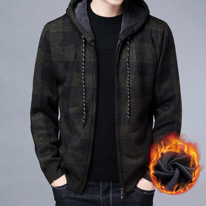Men's cozy sweatshirt jacket with wool blend Lisslune