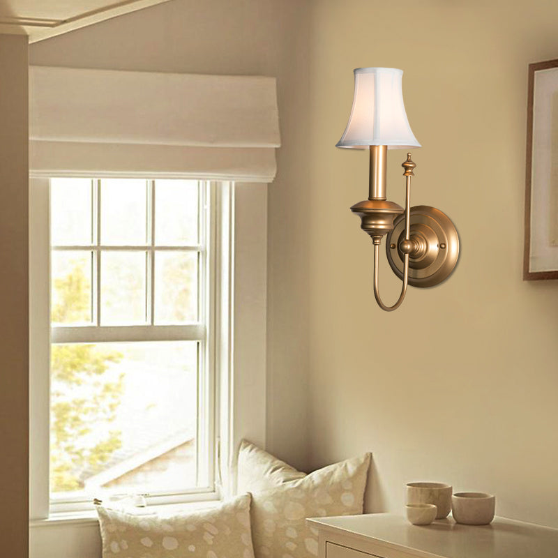 Skørter | Metal Gold Wall Lamp Fixture Bell Shade 1-Light Rustic Wall Lighting for Bedroom