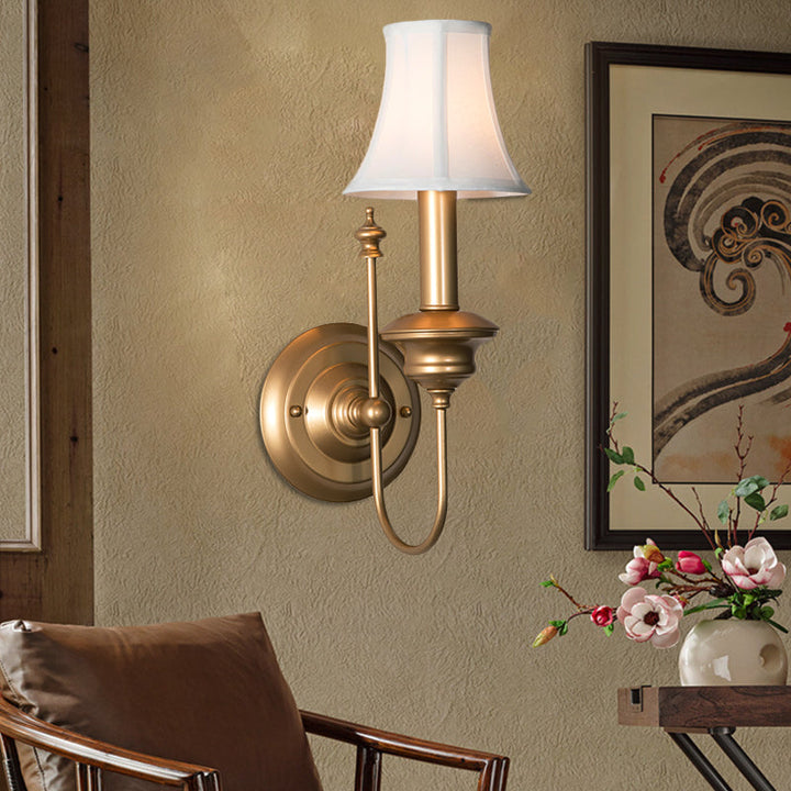 Skørter | Metal Gold Wall Lamp Fixture Bell Shade 1-Light Rustic Wall Lighting for Bedroom