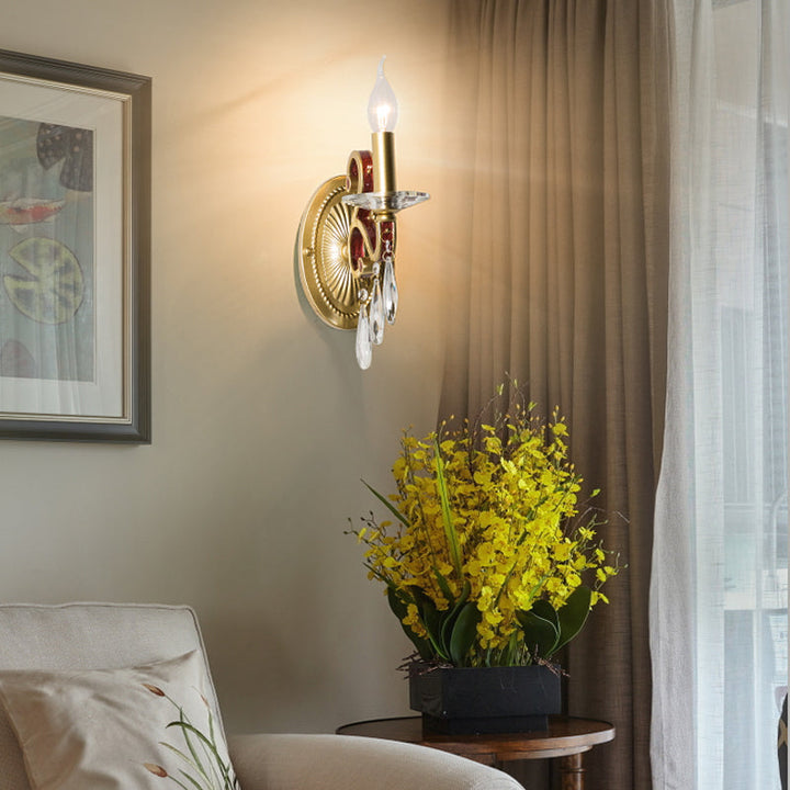 Skørter | 1 Lightweight Metal Wall Light Country House Style Golden Cones Bedroom Wall Lamp Fixture with/without Shade