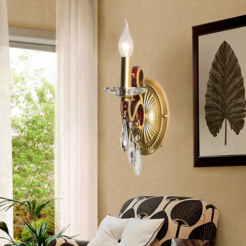 Skørter | 1 Lightweight Metal Wall Light Country House Style Golden Cones Bedroom Wall Lamp Fixture with/without Shade