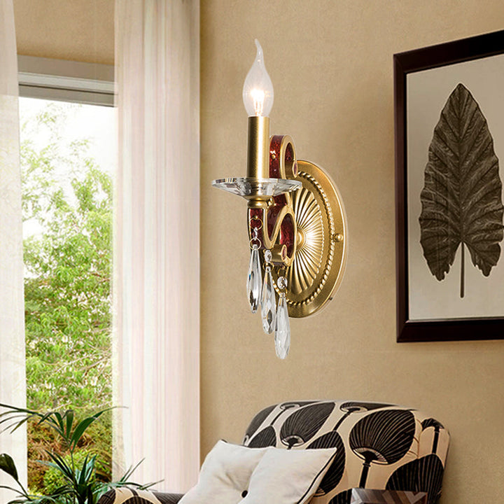 Skørter | 1 Lightweight Metal Wall Light Country House Style Golden Cones Bedroom Wall Lamp Fixture with/without Shade