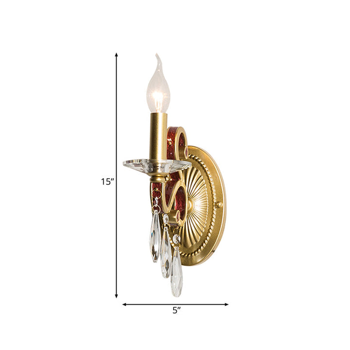 Skørter | 1 Lightweight Metal Wall Light Country House Style Golden Cones Bedroom Wall Lamp Fixture with/without Shade
