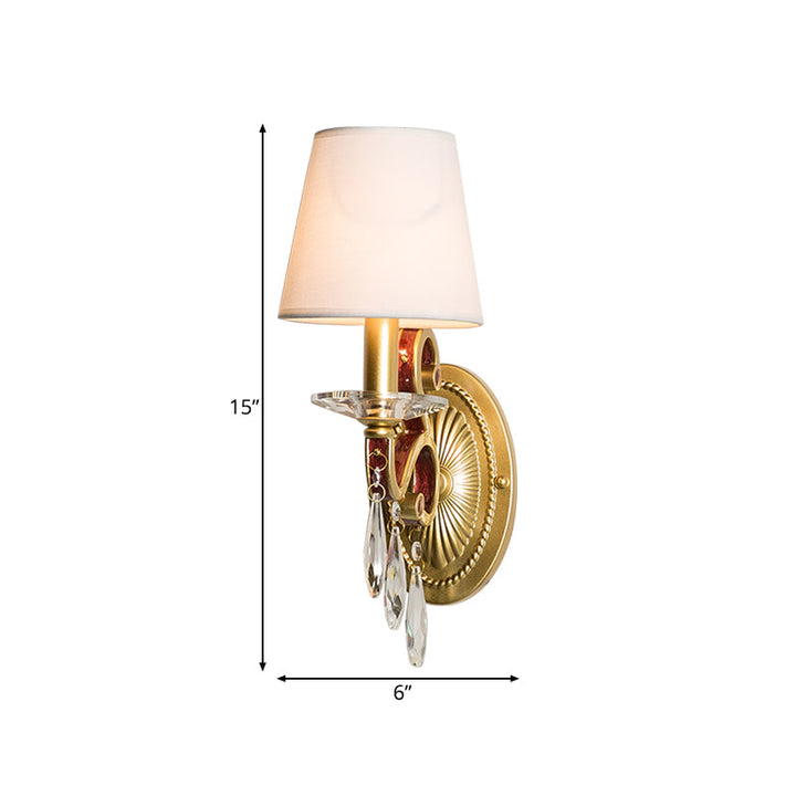 Skørter | 1 Lightweight Metal Wall Light Country House Style Golden Cones Bedroom Wall Lamp Fixture with/without Shade