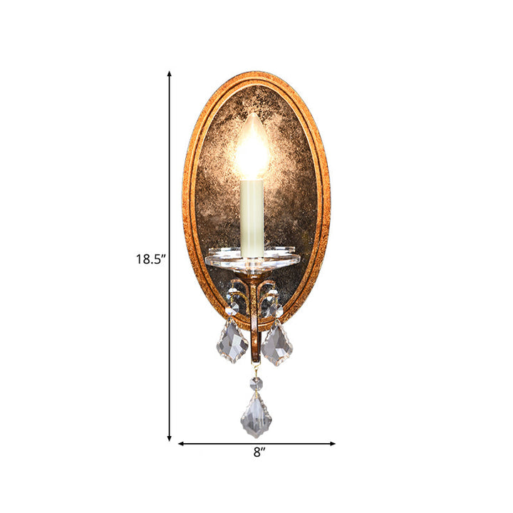 Skørter | 1 Light Open Glass Wall Lamp Rustic Antique Brass Metal Wall Fixture for Bedroom