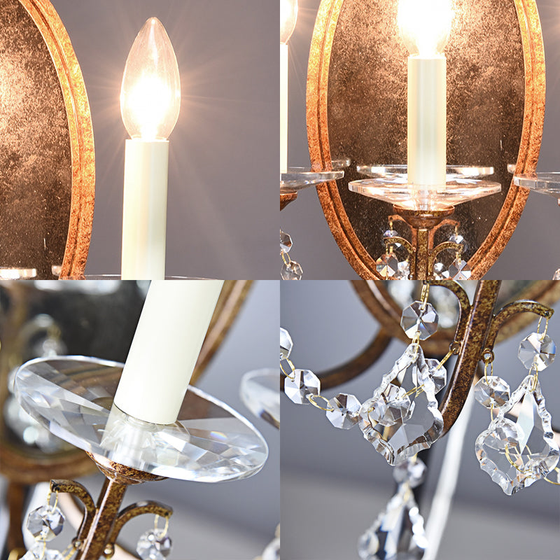 Skørter | 1 Light Open Glass Wall Lamp Rustic Antique Brass Metal Wall Fixture for Bedroom