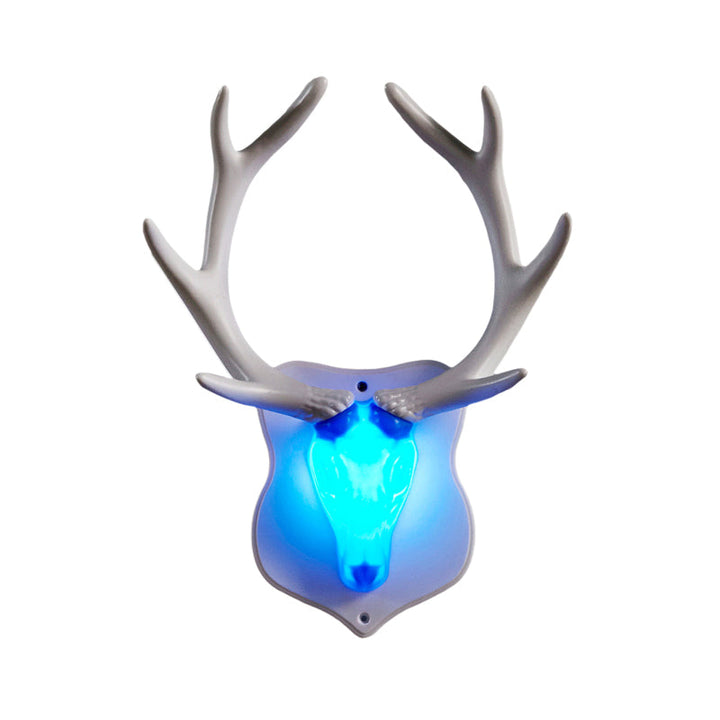 Skørter | Resin White/Blue Wall Lamp Fixture Deer LED Rustic Wall Lighting in Black/White for Living Room