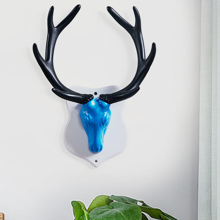 Skørter | Resin White/Blue Wall Lamp Fixture Deer LED Rustic Wall Lighting in Black/White for Living Room