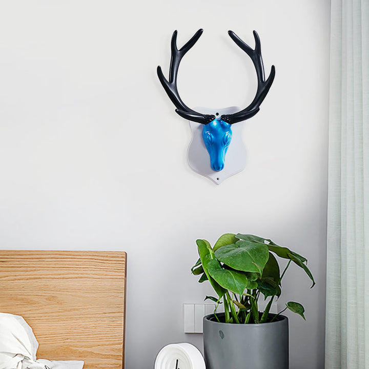 Skørter | Resin White/Blue Wall Lamp Fixture Deer LED Rustic Wall Lighting in Black/White for Living Room