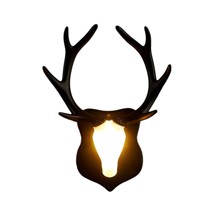 Skørter | LED Deer Wall Lamp Rural White/Blue Resin Wall Lamp Provision for Living Room with White/Black Antlers