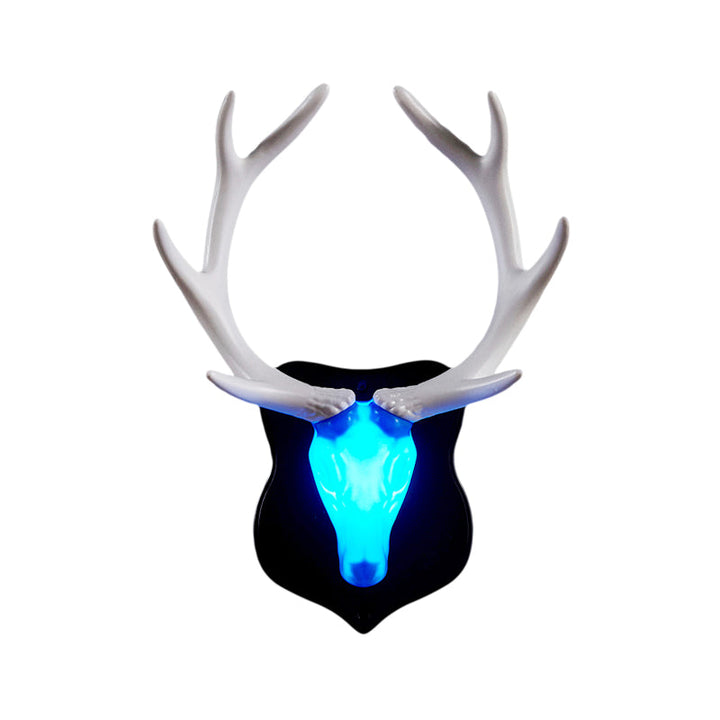 Skørter | LED Deer Wall Lamp Rural White/Blue Resin Wall Lamp Provision for Living Room with White/Black Antlers
