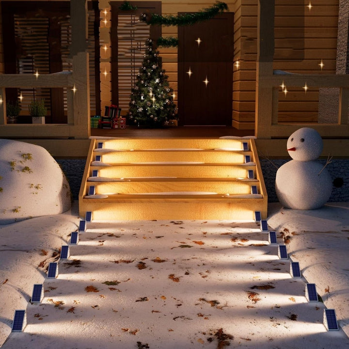 Lisslune | Waterproof Solar LED Stair Lighting - Outdoor Lighting for Stairs, Paths, and Terraces