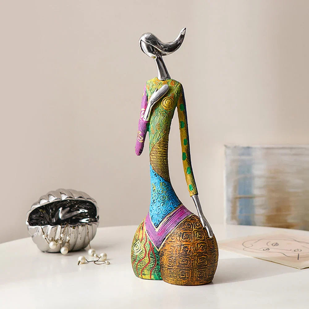 Lisslune | Modern Abstract Woman Sculptures – Handcrafted Colourful Resin Art for Home Decor