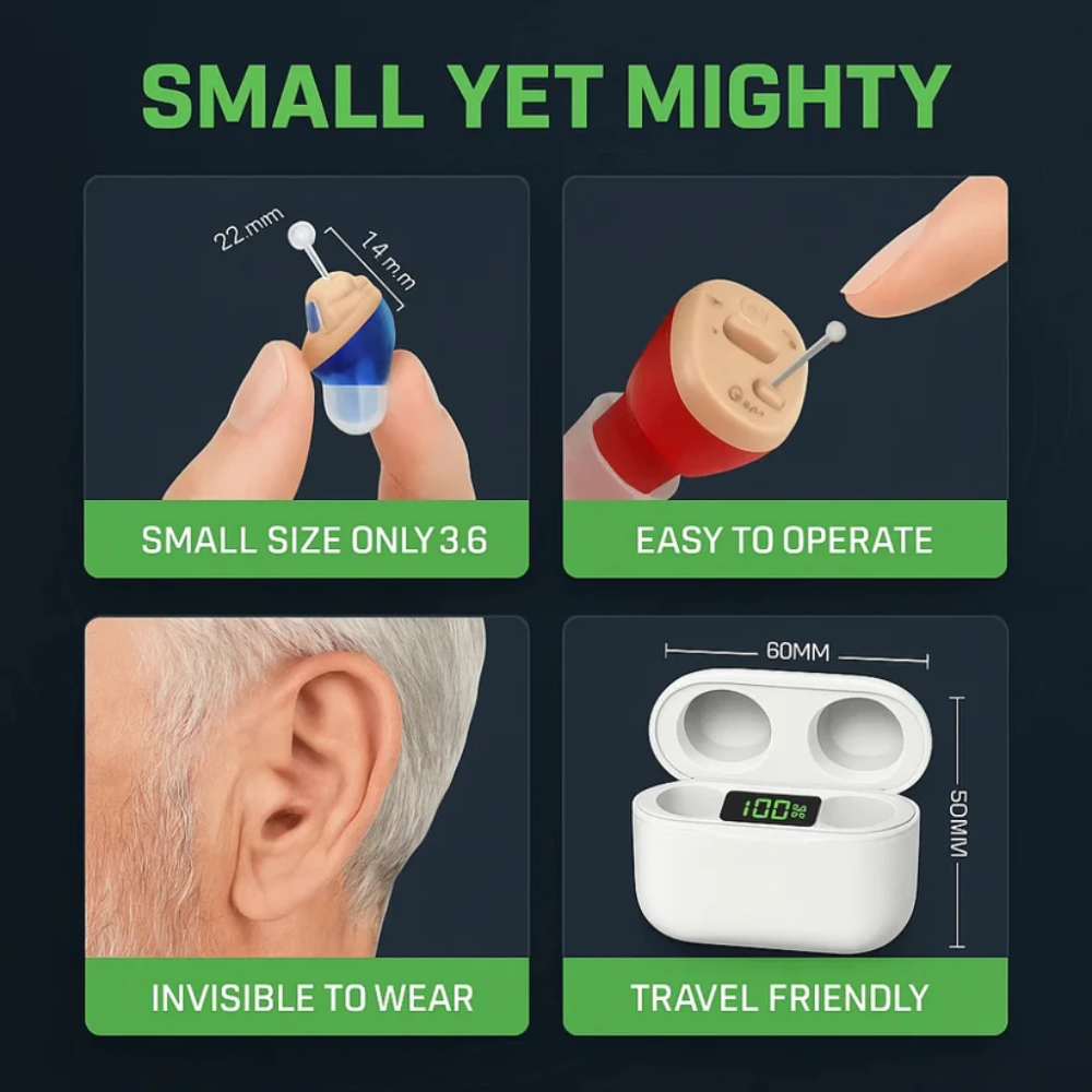 Lisslune | Invisible Rechargeable Hearing Aids UK – Discreet In Ear Hearing Aids for Clear Sound & Comfort | Small Hidden Hearing Aid