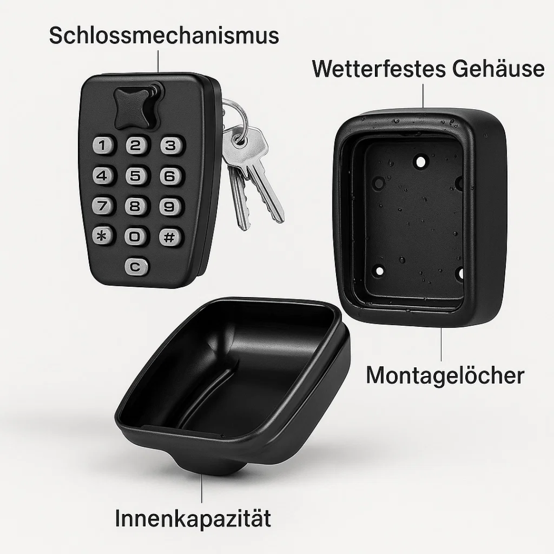 Lisslune | KeyGuard Outdoor Safe – Weatherproof Wall-Mounted Key Box