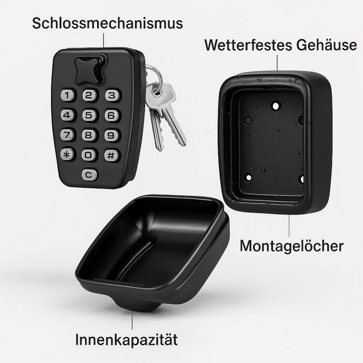 Lisslune | KeyGuard Outdoor Safe – Weatherproof Wall-Mounted Key Box