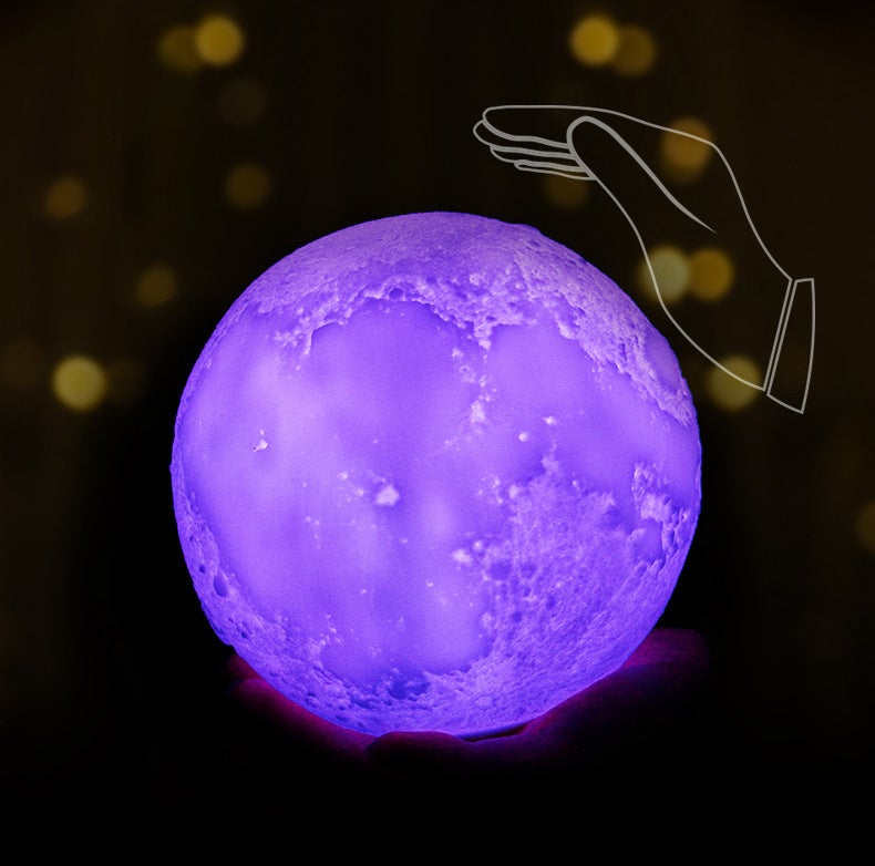 Lisslune | Creative Mini Rechargeable 3D Printed Moon 1-Light LED Table Lamp