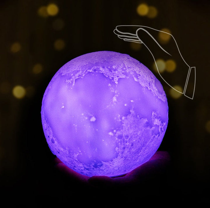 Lisslune | Creative Mini Rechargeable 3D Printed Moon 1-Light LED Table Lamp