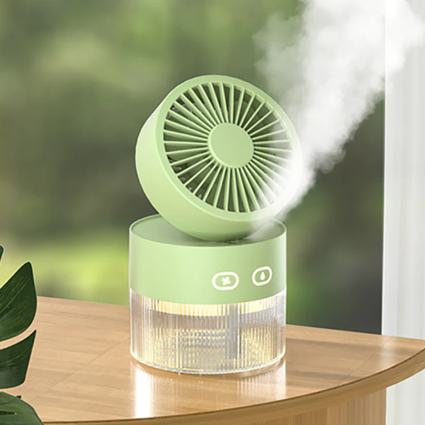 Lisslune | Mini Foldable USB Warm Light Spray Fan
