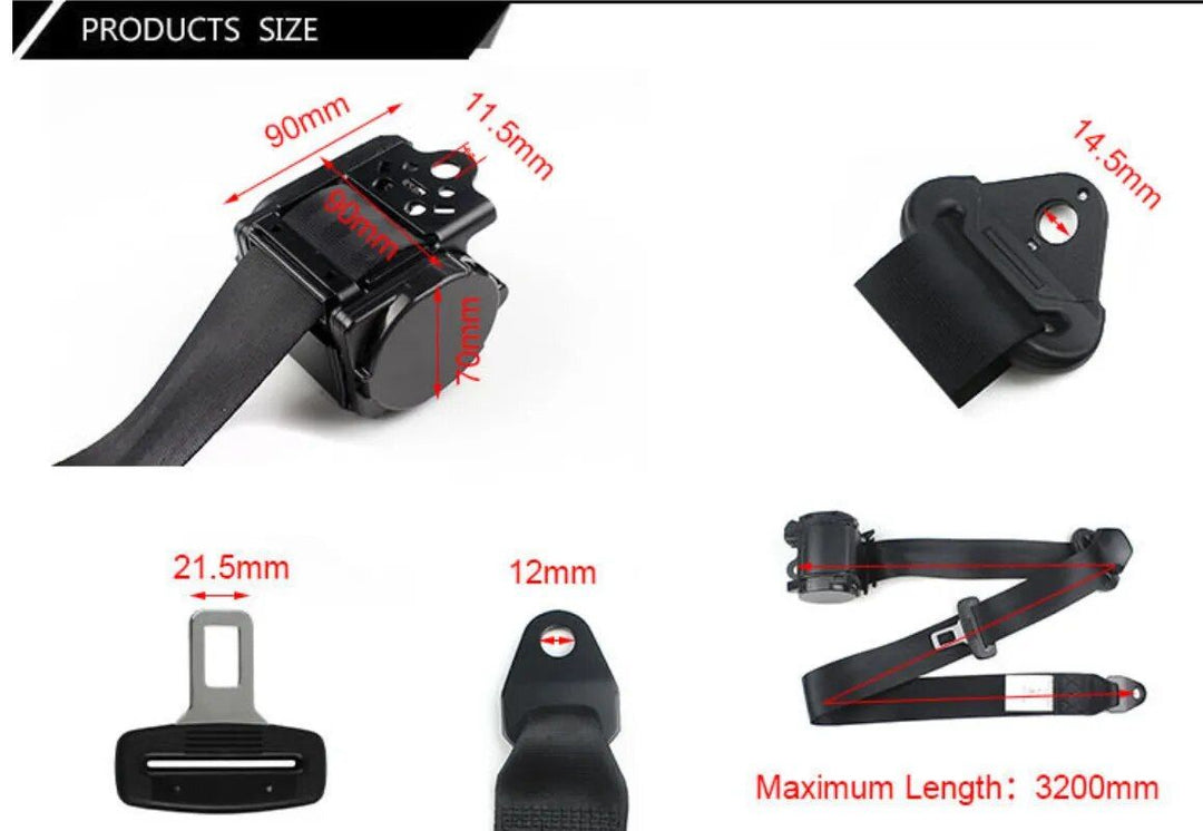 Lisslune | Universal 3-point retractable seat belt