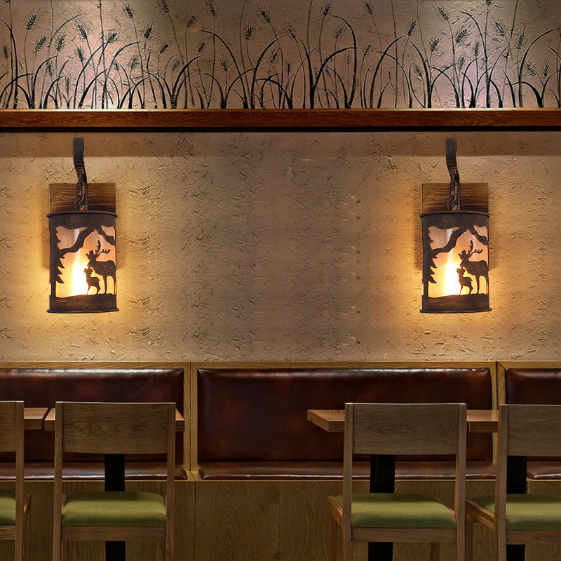 Skørter | 1 Light Bulb Veranda Wall Lamp Country Rustic Wall Sconce with Cylindrical Fabric Shade
