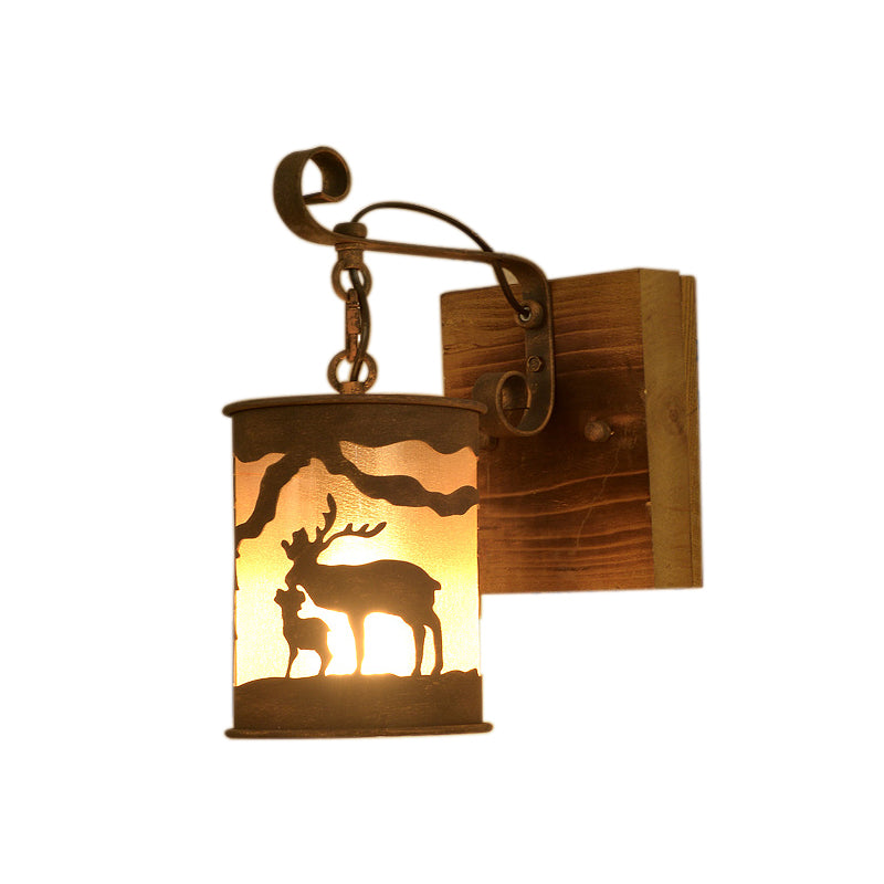 Skørter | 1 Light Bulb Veranda Wall Lamp Country Rustic Wall Sconce with Cylindrical Fabric Shade