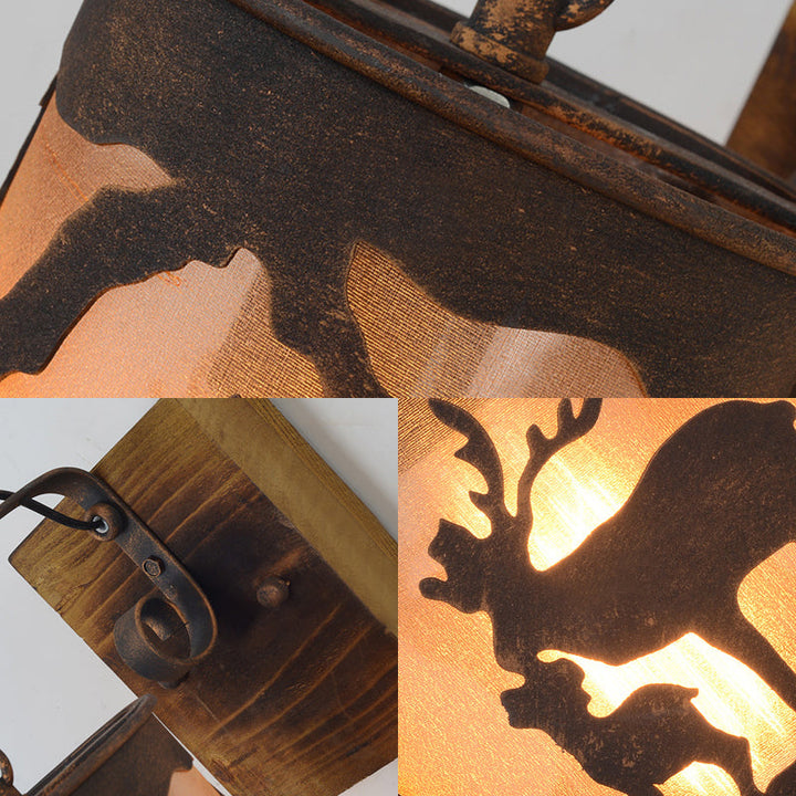 Skørter | 1 Light Bulb Veranda Wall Lamp Country Rustic Wall Sconce with Cylindrical Fabric Shade