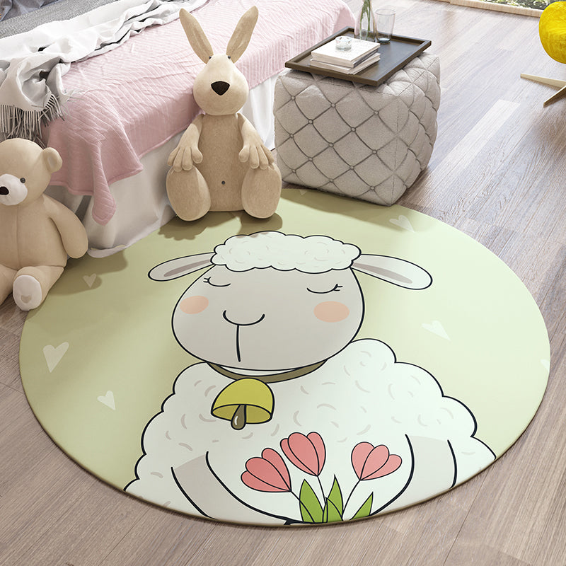 Lisslune | Beautiful Children's Room Carpet Colorful Cartoon Printed Indoor Carpet Polypropylene Pet-Friendly Machine Washable Carpet