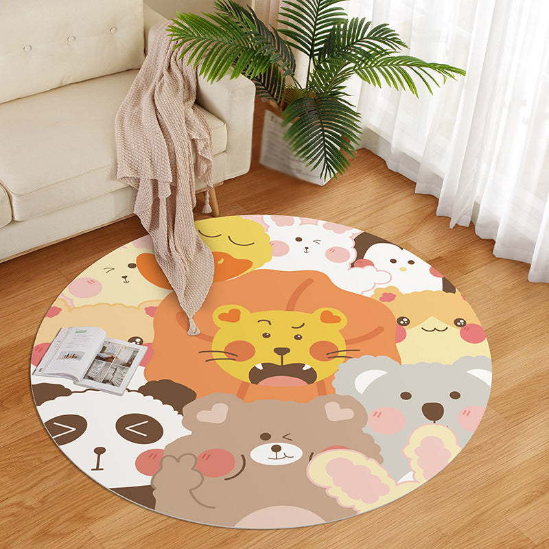 Lisslune | Beautiful children's room carpet Multicolored cartoon pattern Indoor carpet PVC stain-resistant machine washable carpet