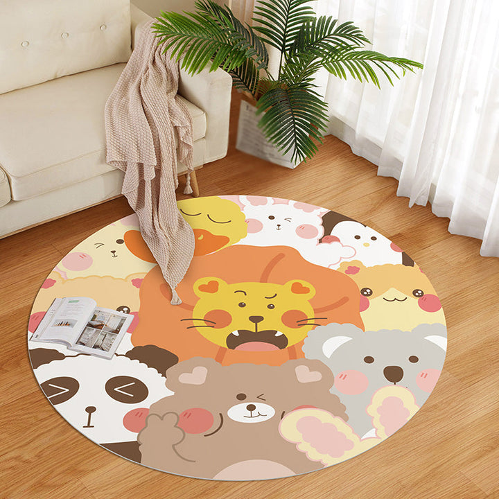 Lisslune | Beautiful children's room carpet Multicolored cartoon pattern Indoor carpet PVC stain-resistant machine washable carpet