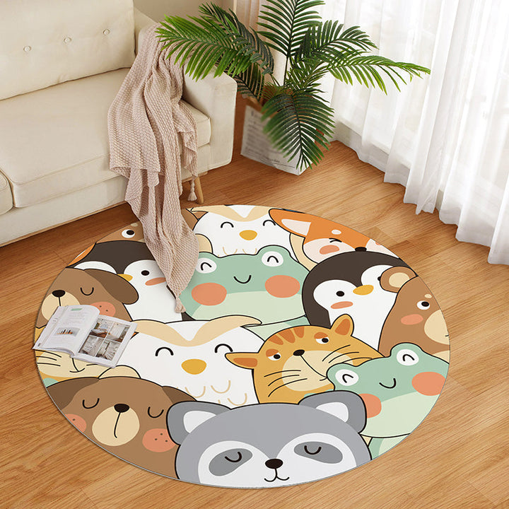 Lisslune | Beautiful children's room carpet Multicolored cartoon pattern Indoor carpet PVC stain-resistant machine washable carpet