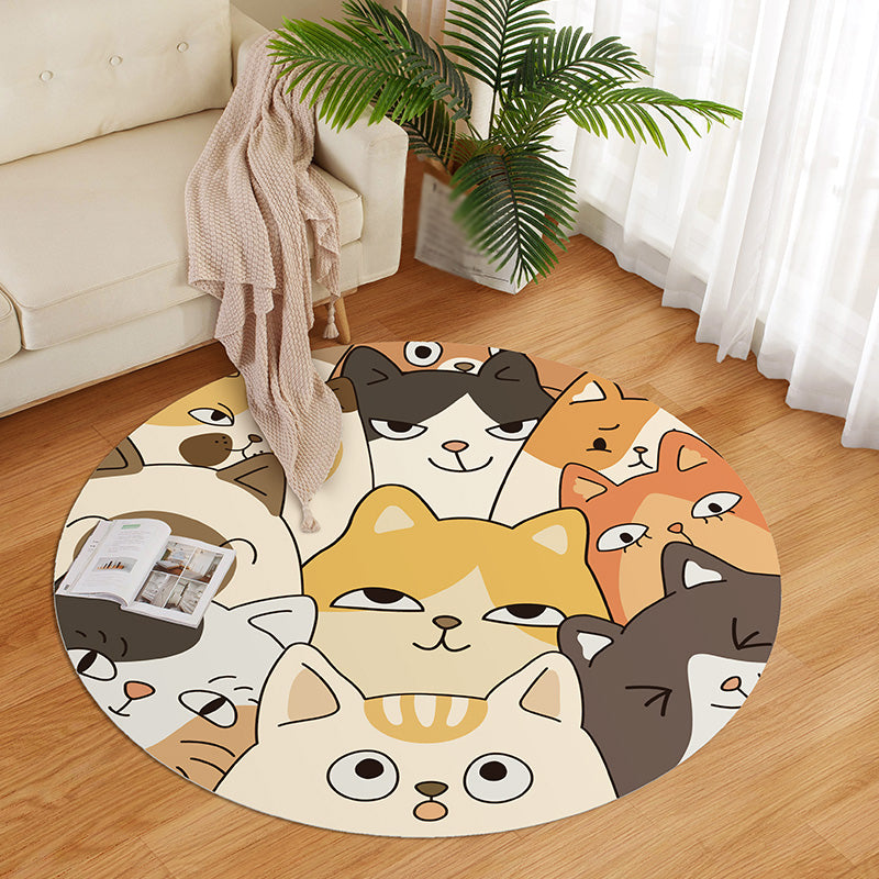 Lisslune | Beautiful children's room carpet Multicolored cartoon pattern Indoor carpet PVC stain-resistant machine washable carpet
