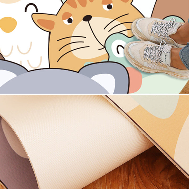 Lisslune | Beautiful children's room carpet Multicolored cartoon pattern Indoor carpet PVC stain-resistant machine washable carpet