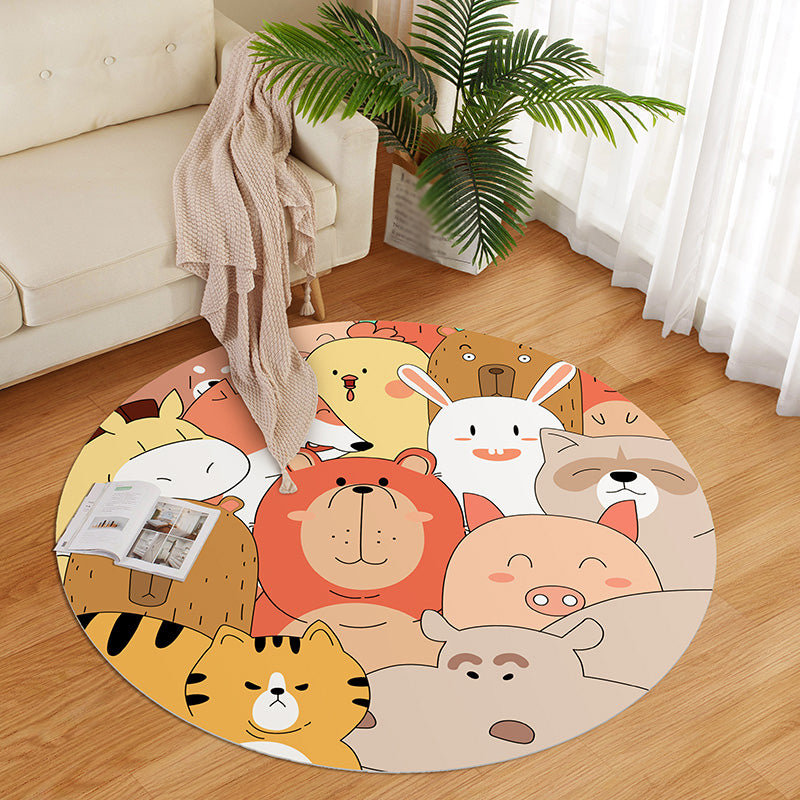Lisslune | Beautiful children's room carpet Multicolored cartoon pattern Indoor carpet PVC stain-resistant machine washable carpet
