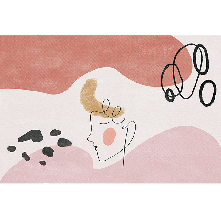 Lisslune | Fancy Cartoon Print Rug Multicolored Cotton Blend Indoor Rug Non-Slip Back Machine Washable Rug for the Bedroom