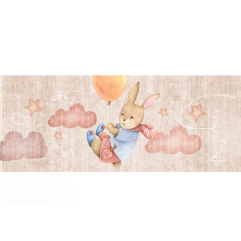 Lisslune | Fancy Cartoon Print Rug Multicolored Cotton Blend Indoor Rug Non-Slip Back Machine Washable Rug for the Bedroom