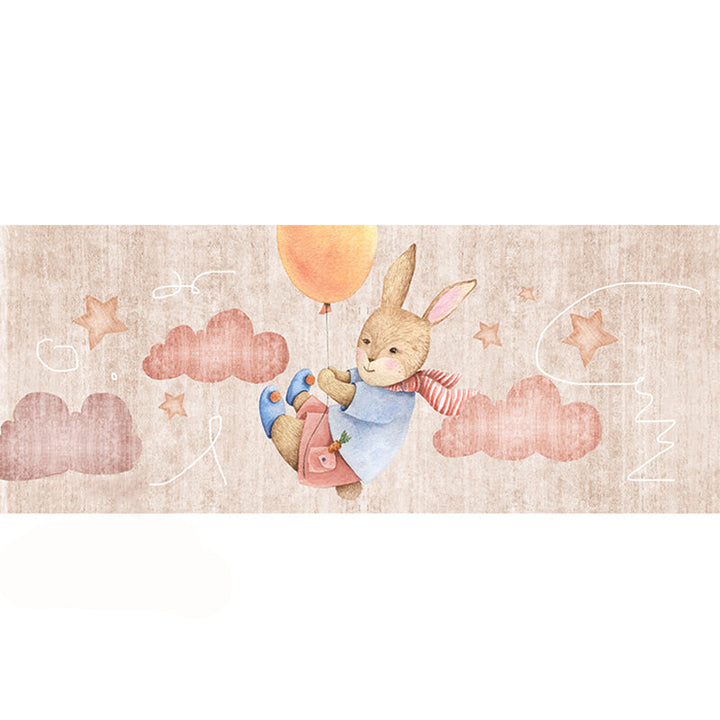 Lisslune | Fancy Cartoon Print Rug Multicolored Cotton Blend Indoor Rug Non-Slip Back Machine Washable Rug for the Bedroom