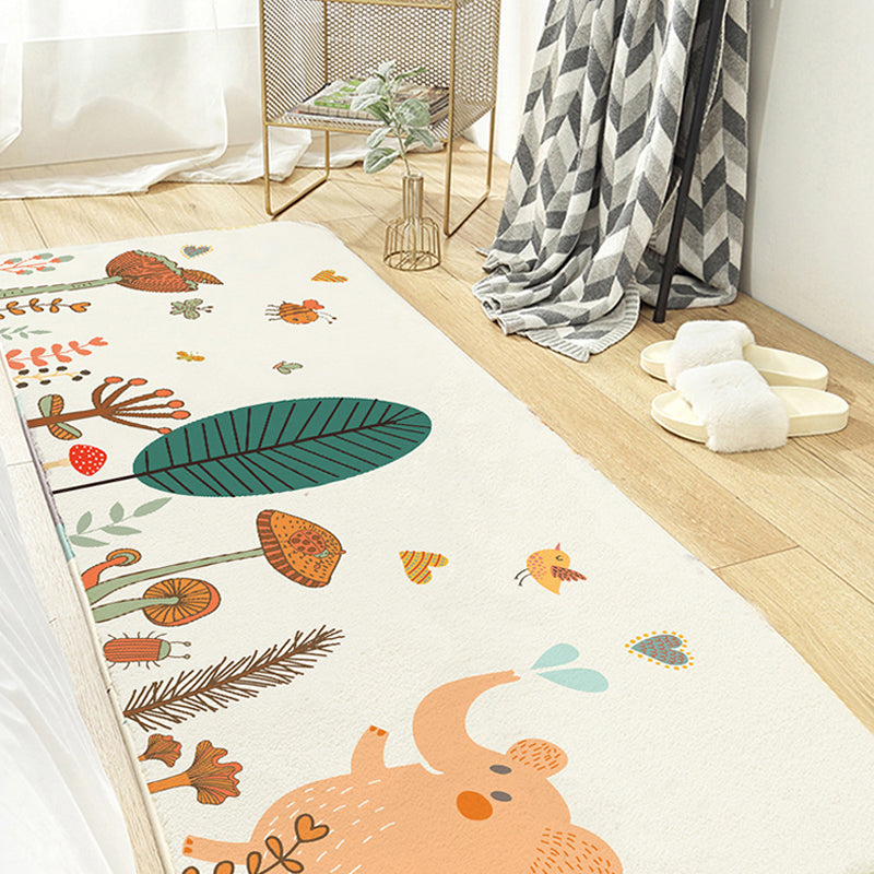 Lisslune | Fancy Cartoon Print Rug Multicolored Cotton Blend Indoor Rug Non-Slip Back Machine Washable Rug for the Bedroom