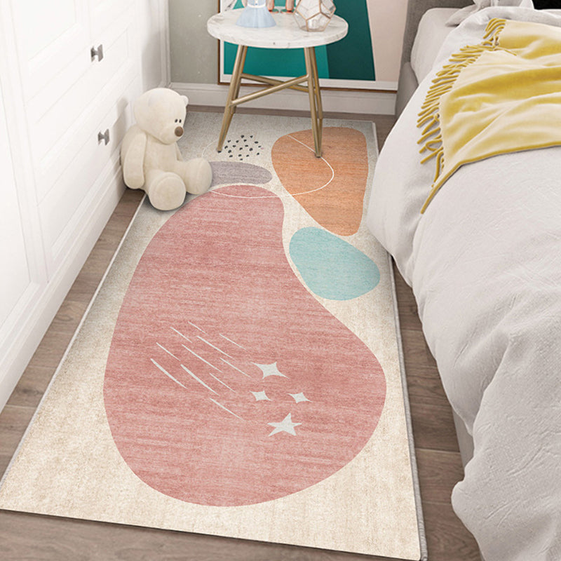 Lisslune | Western Bedroom Carpet Multicolored Color Block Indoor Carpet Polyester Non-Slip Underlay Machine Washable Rug