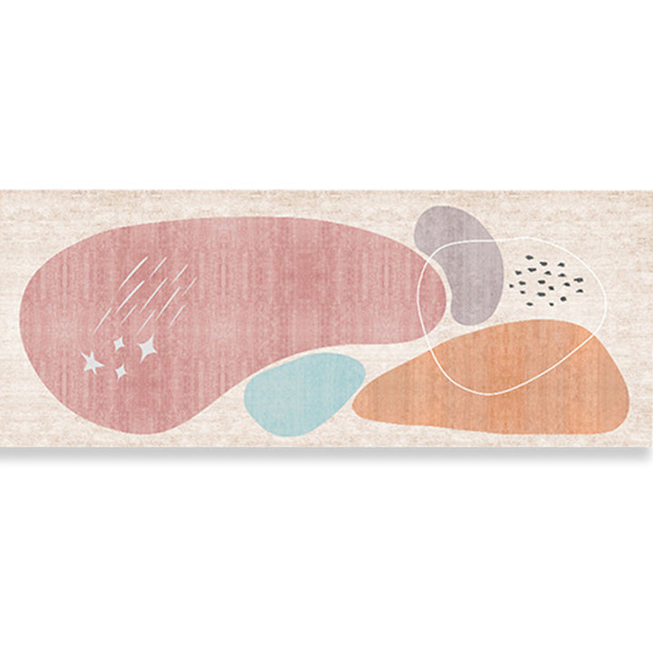 Lisslune | Western Bedroom Carpet Multicolored Color Block Indoor Carpet Polyester Non-Slip Underlay Machine Washable Rug