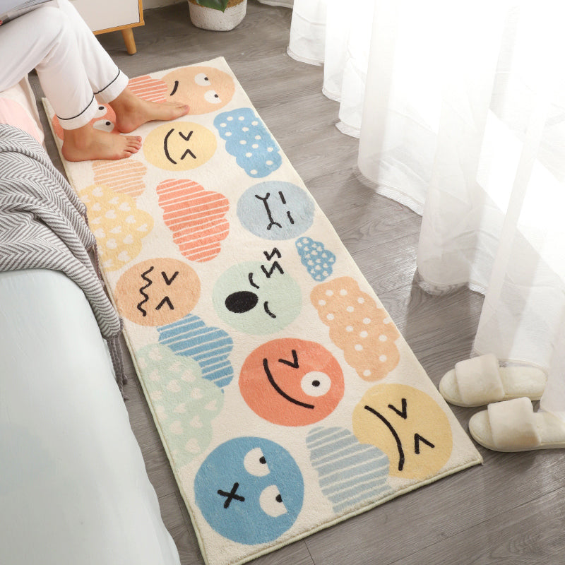 Lisslune | Beautiful Children's Room Rug Multi-colored Cartoon Printed Area Rug Lambswool Non-slip Machine Washable Rug
