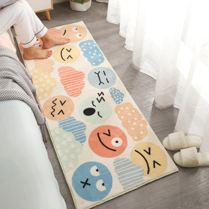 Lisslune | Beautiful Children's Room Rug Multi-colored Cartoon Printed Area Rug Lambswool Non-slip Machine Washable Rug