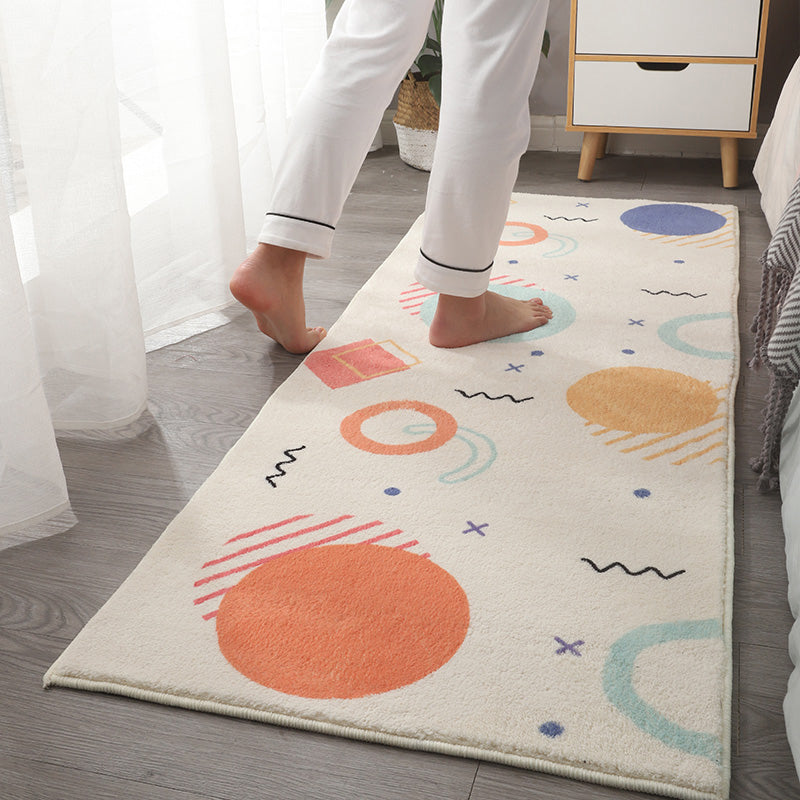 Lisslune | Beautiful Children's Room Rug Multi-colored Cartoon Printed Area Rug Lambswool Non-slip Machine Washable Rug
