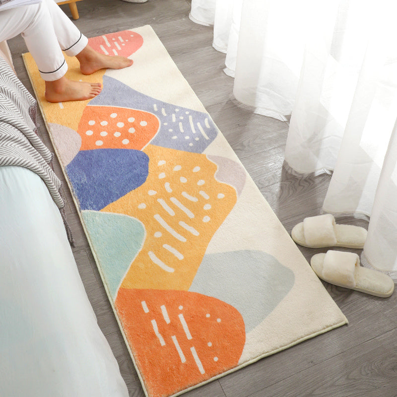 Lisslune | Beautiful Children's Room Rug Multi-colored Cartoon Printed Area Rug Lambswool Non-slip Machine Washable Rug