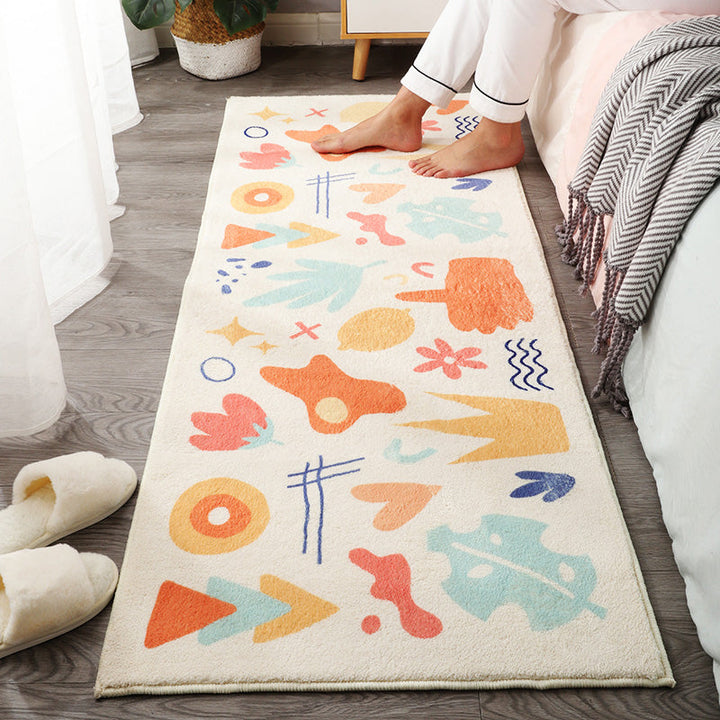 Lisslune | Beautiful Children's Room Rug Multi-colored Cartoon Printed Area Rug Lambswool Non-slip Machine Washable Rug