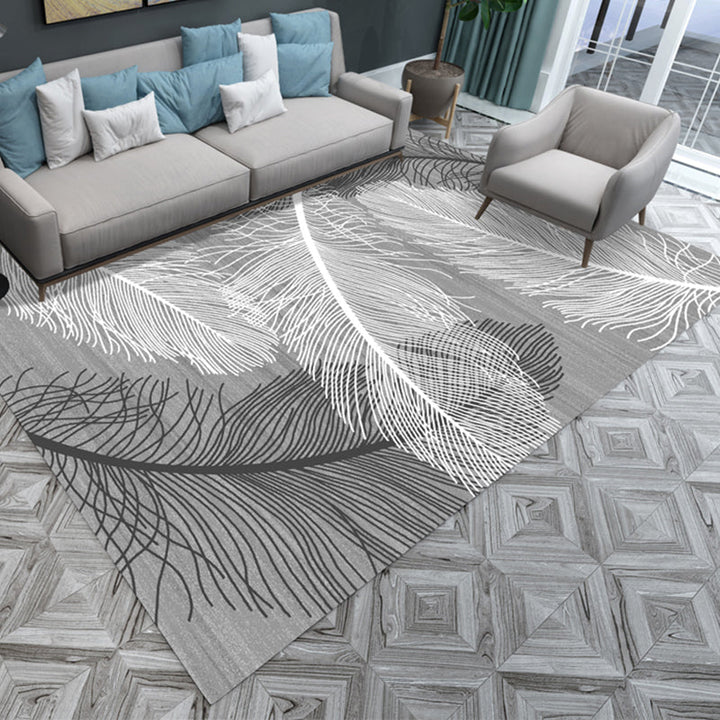 Lisslune | Natural living room rug multicolored abstract pattern rug cotton blend easy care washable pet-friendly rug
