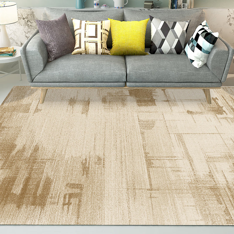 Lisslune | Natural living room rug multicolored abstract pattern rug cotton blend easy care washable pet-friendly rug